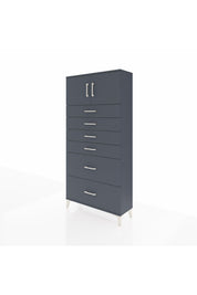 Arges Dolap Tek Raflı 6 Çekmeceli 2 Kapaklı 88x30x182 - S24M017V5A