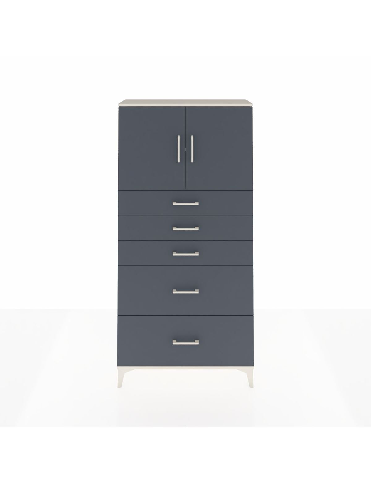 Arges Dolap 2 Raflı 5 Çekmeceli 2 Kapaklı 88x30x182 - S24M018V2A