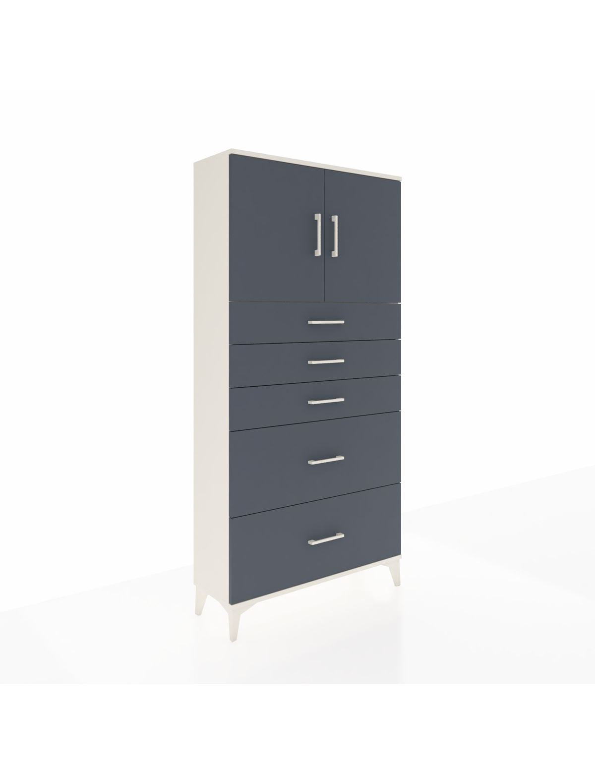 Arges Dolap 2 Raflı 5 Çekmeceli 2 Kapaklı 88x30x182 - S24M018V2A