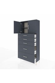 Arges Dolap 2 Raflı 5 Çekmeceli 2 Kapaklı 88x30x182 - S24M018V5A