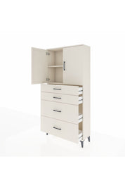 Arges Dolap 2 Raflı 4 Çekmeceli 2 Kapaklı 88x30x182 - S24M019V1A