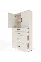 Arges Dolap 2 Raflı 4 Çekmeceli 2 Kapaklı 88x30x182 - S24M019V1A