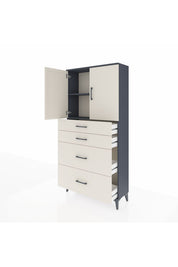 Arges Dolap 2 Raflı 4 Çekmeceli 2 Kapaklı 88x30x182 - S24M019V4A