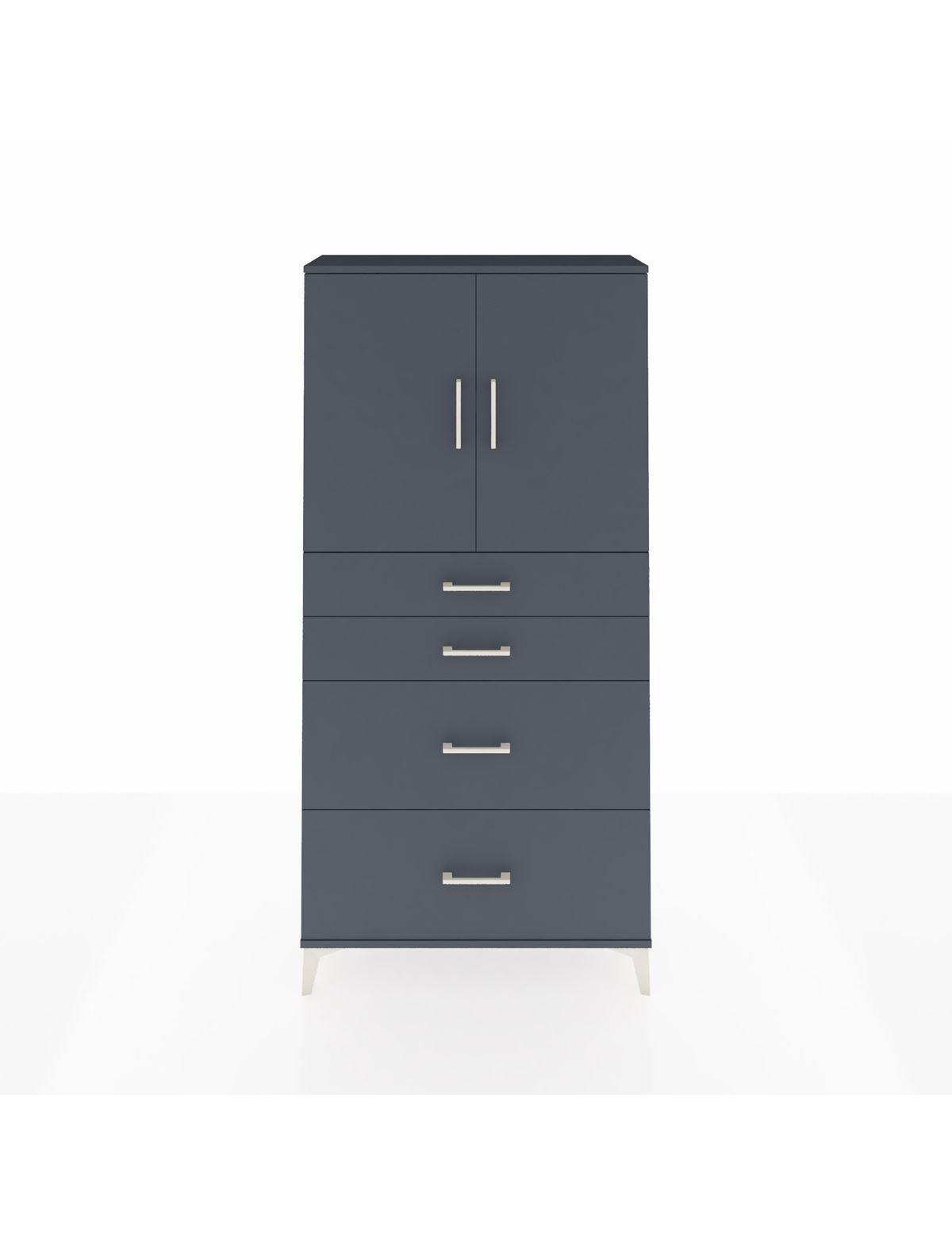 Arges Dolap 2 Raflı 4 Çekmeceli 2 Kapaklı 88x30x182 - S24M019V5A