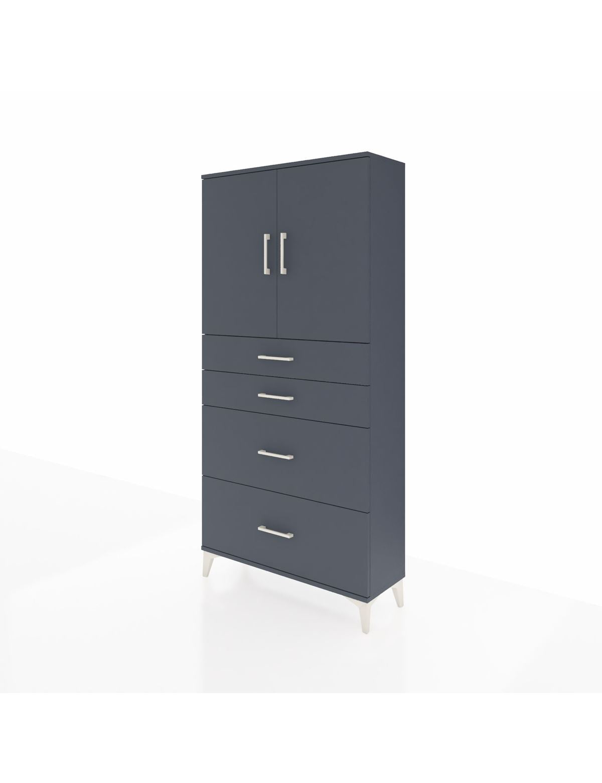 Arges Dolap 2 Raflı 4 Çekmeceli 2 Kapaklı 88x30x182 - S24M019V5A