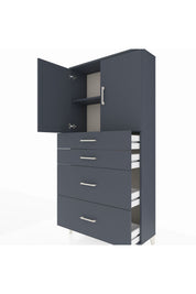 Arges Dolap 2 Raflı 4 Çekmeceli 2 Kapaklı 88x30x182 - S24M019V5A