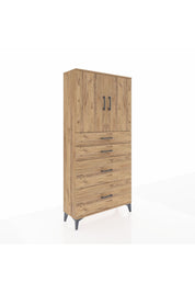 Arges Dolap 2 Raflı 4 Çekmeceli 2 Kapaklı 88x30x182 - S24M019V9A