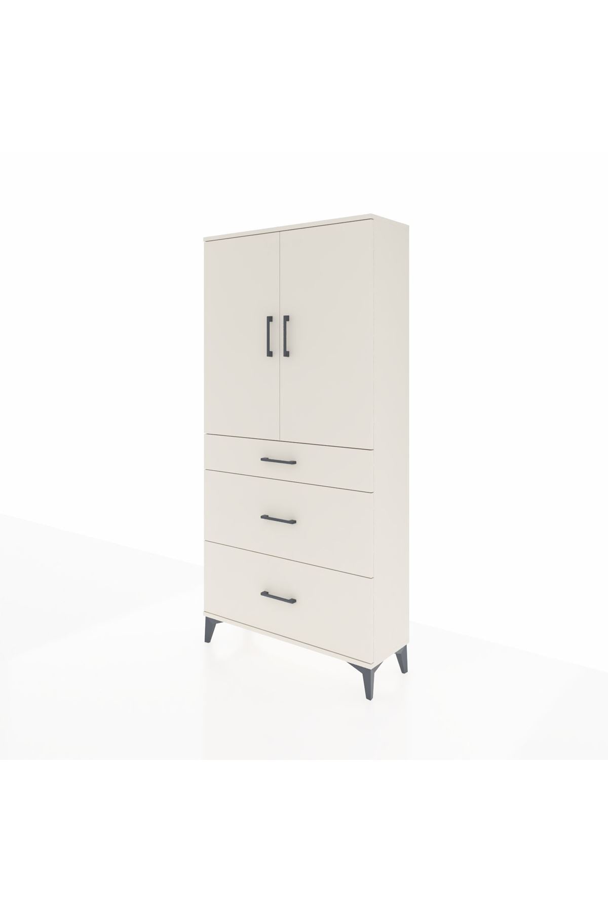 Arges Dolap 3 Raflı 3 Çekmeceli 2 Kapaklı 88x30x182 - S24M020V1A