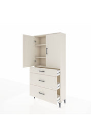 Arges Dolap 3 Raflı 3 Çekmeceli 2 Kapaklı 88x30x182 - S24M020V1A