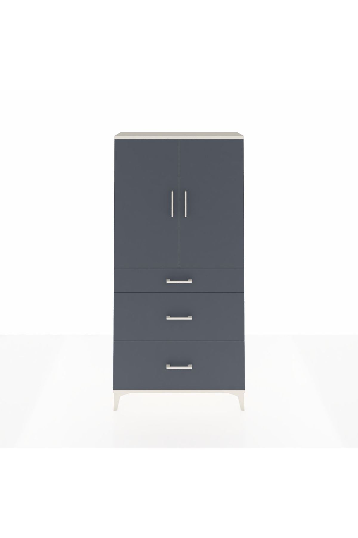 Arges Dolap 3 Raflı 3 Çekmeceli 2 Kapaklı 88x30x182 - S24M020V2A