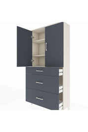 Arges Dolap 3 Raflı 3 Çekmeceli 2 Kapaklı 88x30x182 - S24M020V2A