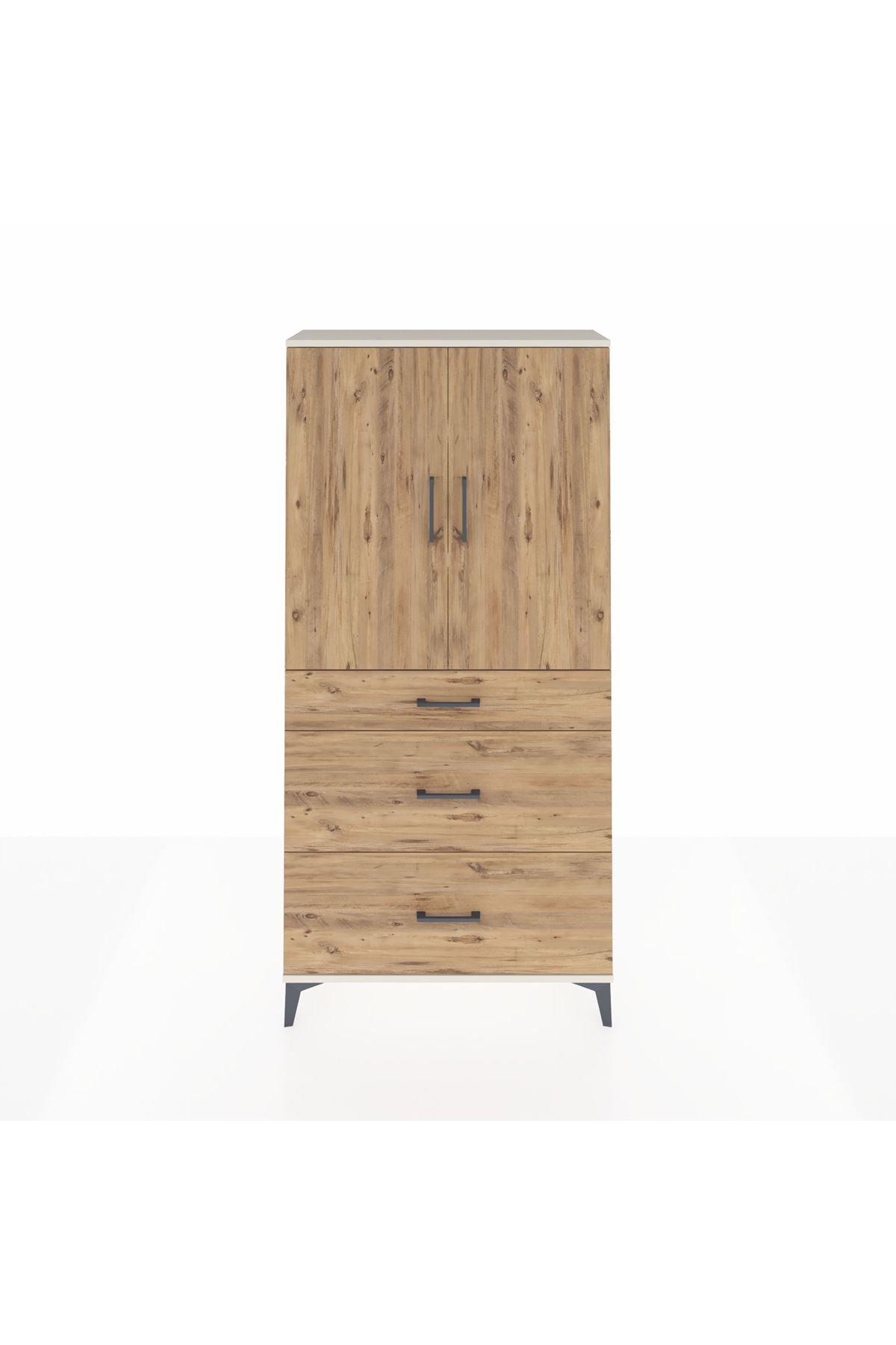 Arges Dolap 3 Raflı 3 Çekmeceli 2 Kapaklı 88x30x182 - S24M020V3A