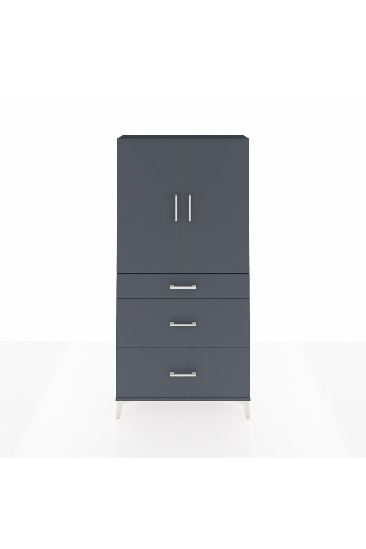 Arges Dolap 3 Raflı 3 Çekmeceli 2 Kapaklı 88x30x182 - S24M020V5A