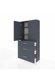 Arges Dolap 3 Raflı 3 Çekmeceli 2 Kapaklı 88x30x182 - S24M020V5A