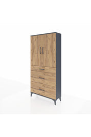 Arges Dolap 3 Raflı 3 Çekmeceli 2 Kapaklı 88x30x182 - S24M020V6A
