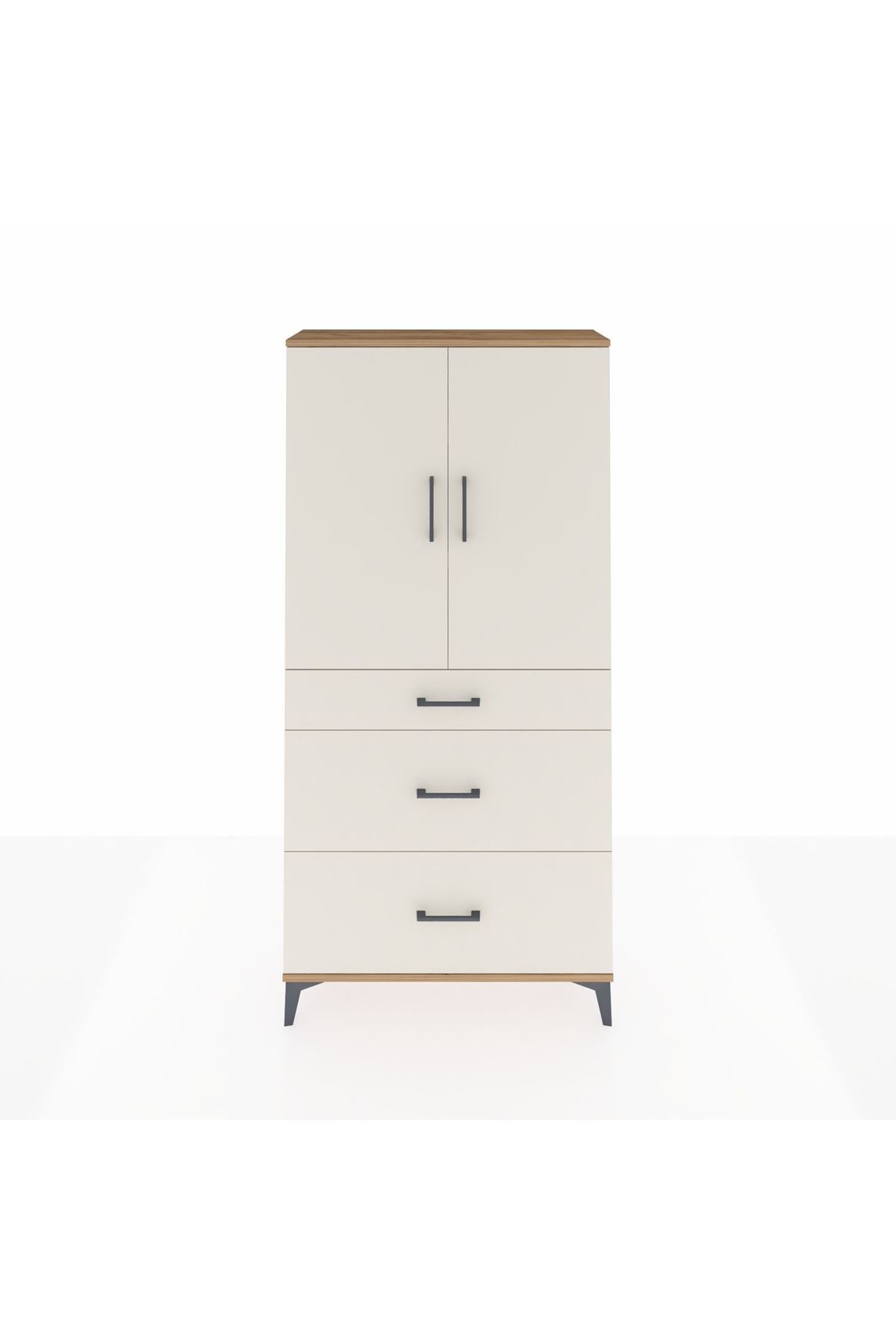 Arges Dolap 3 Raflı 3 Çekmeceli 2 Kapaklı 88x30x182 - S24M020V7A
