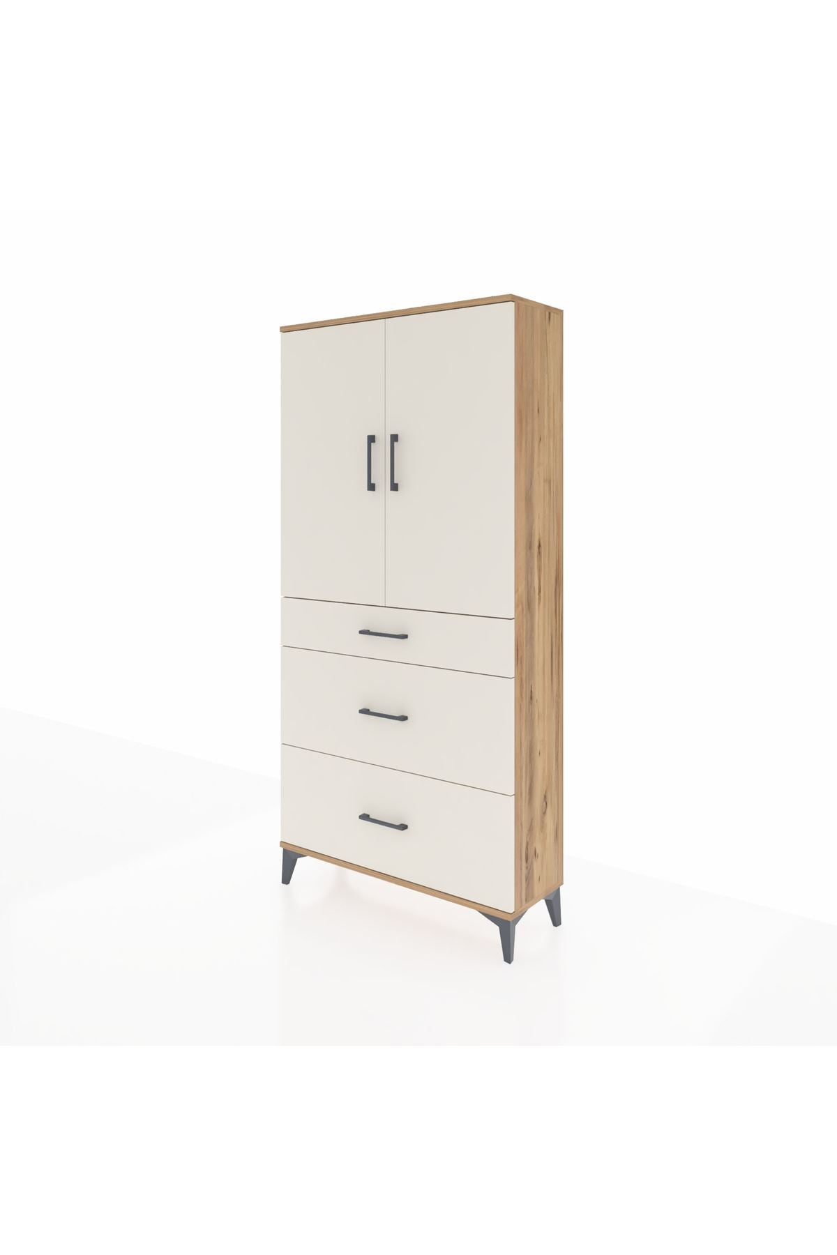 Arges Dolap 3 Raflı 3 Çekmeceli 2 Kapaklı 88x30x182 - S24M020V7A