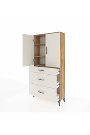 Arges Dolap 3 Raflı 3 Çekmeceli 2 Kapaklı 88x30x182 - S24M020V7A