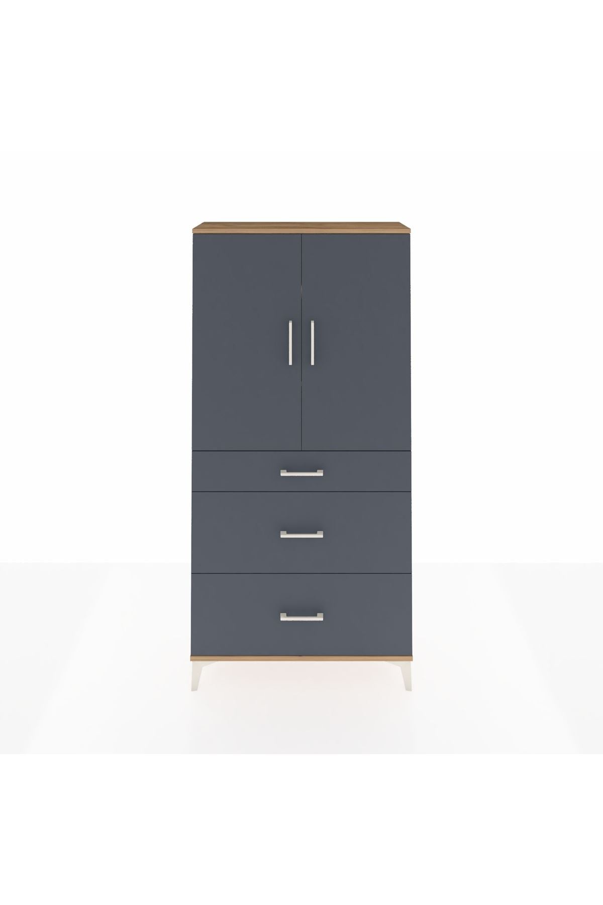 Arges Dolap 3 Raflı 3 Çekmeceli 2 Kapaklı 88x30x182 - S24M020V8A