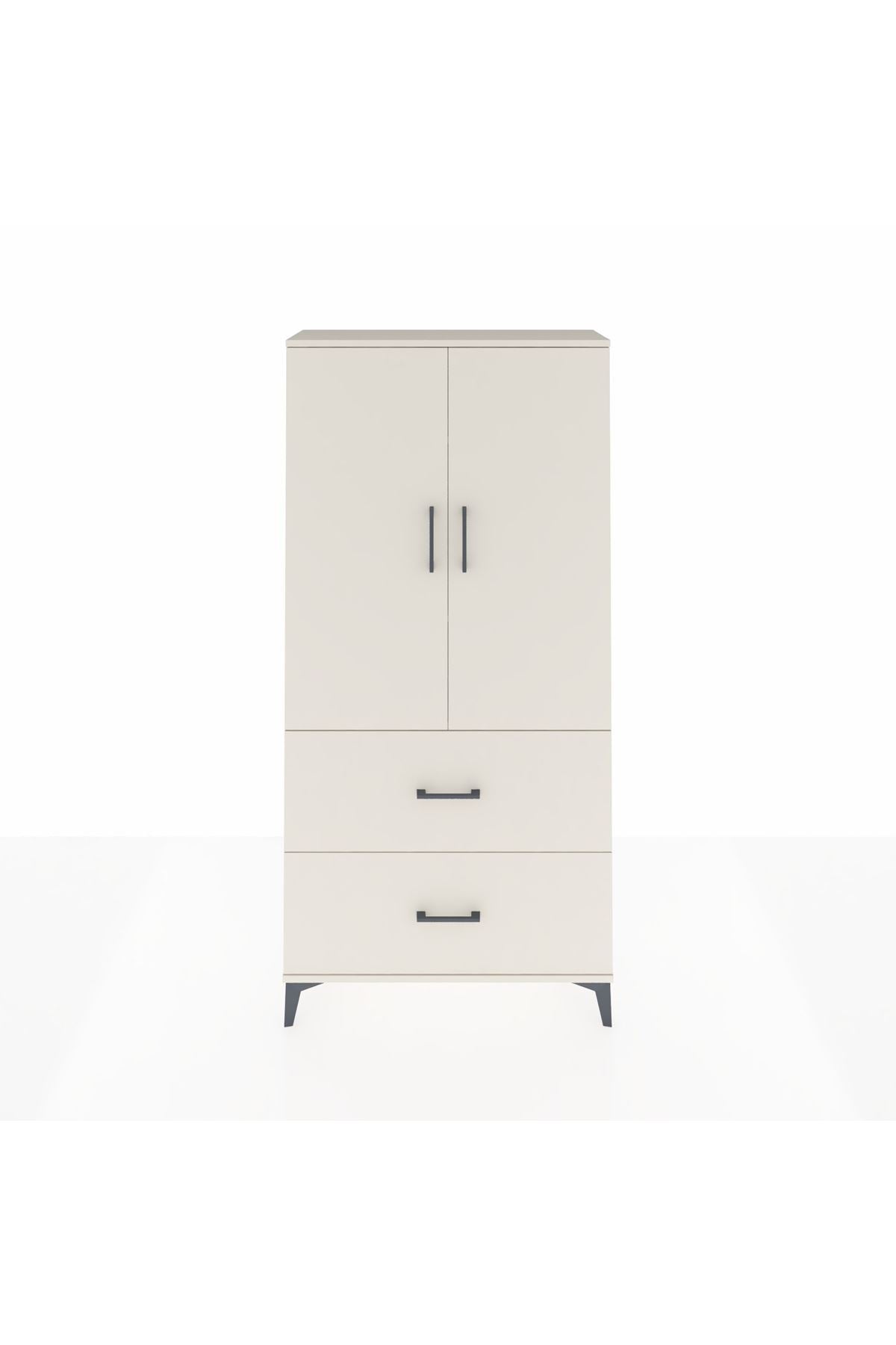 Arges Dolap 3 Raflı 2 Çekmeceli 2 Kapaklı 88x30x182 - S24M021V1A
