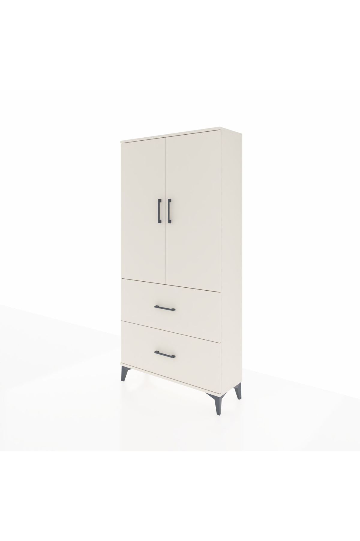 Arges Dolap 3 Raflı 2 Çekmeceli 2 Kapaklı 88x30x182 - S24M021V1A