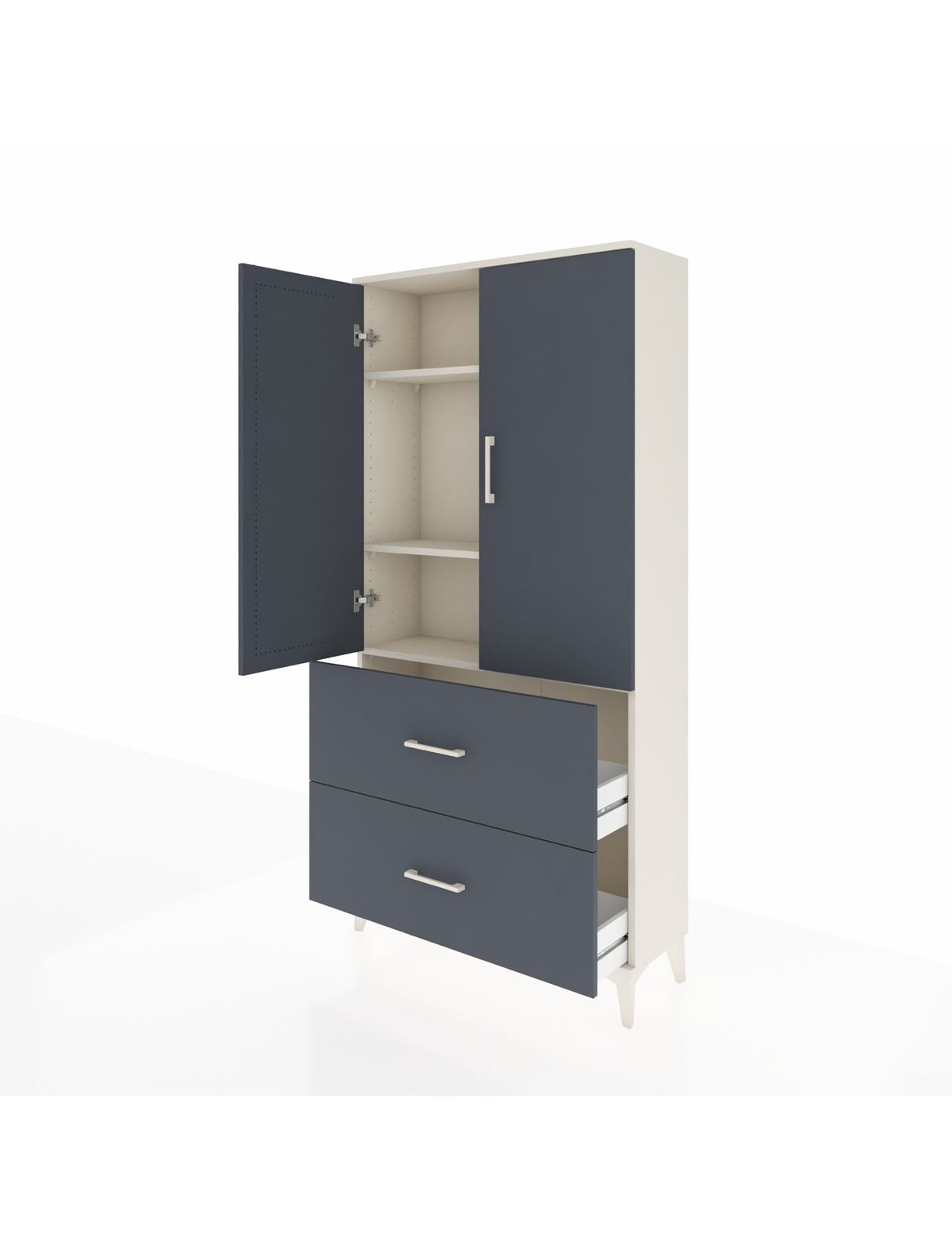 Arges Dolap 3 Raflı 2 Çekmeceli 2 Kapaklı 88x30x182 - S24M021V2A