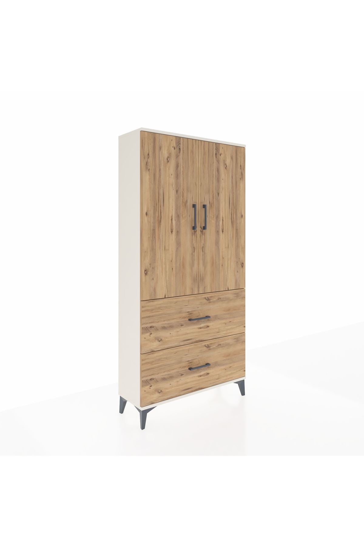 Arges Dolap 3 Raflı 2 Çekmeceli 2 Kapaklı 88x30x182 - S24M021V3A