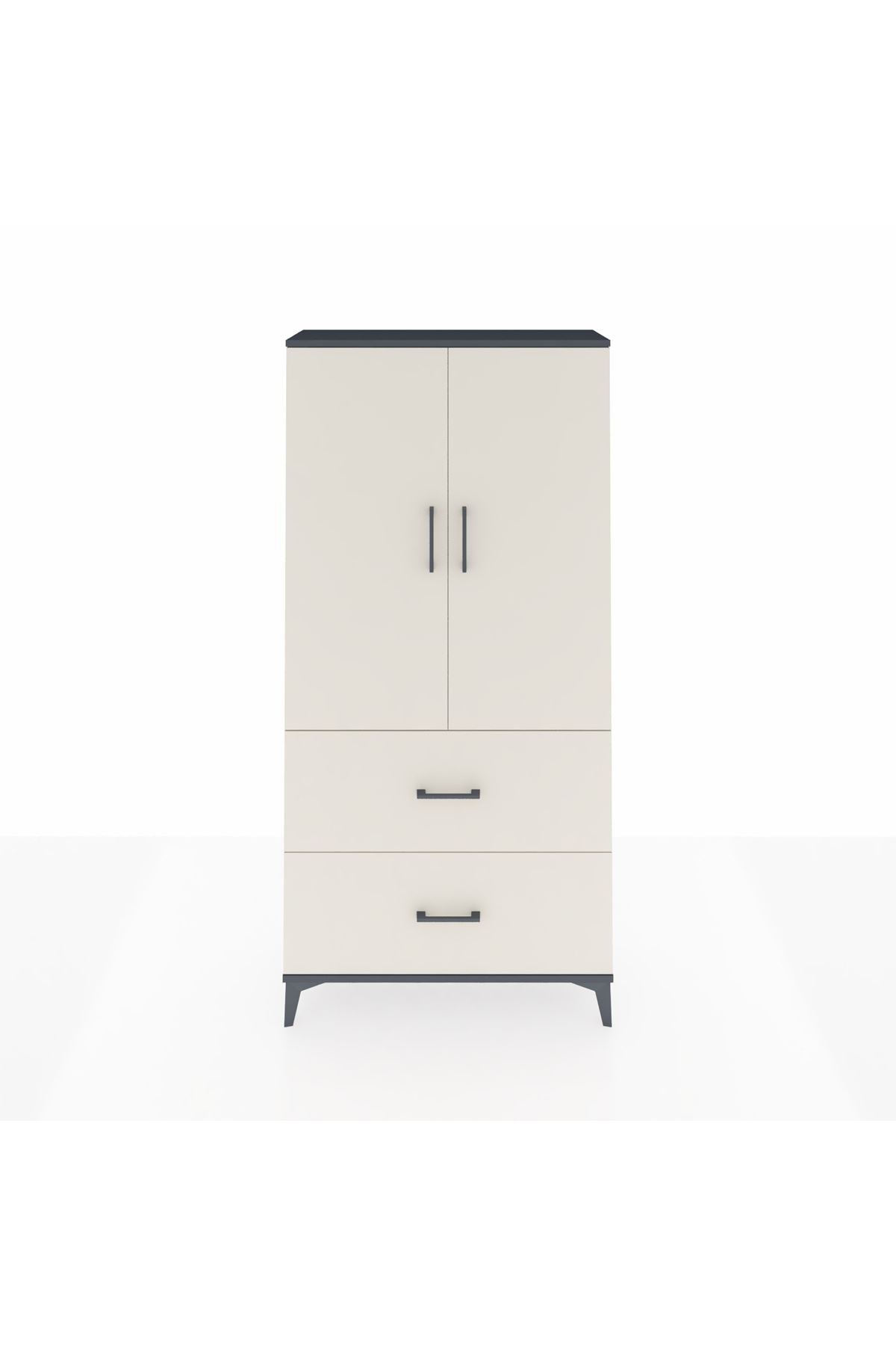 Arges Dolap 3 Raflı 2 Çekmeceli 2 Kapaklı 88x30x182 - S24M021V4A