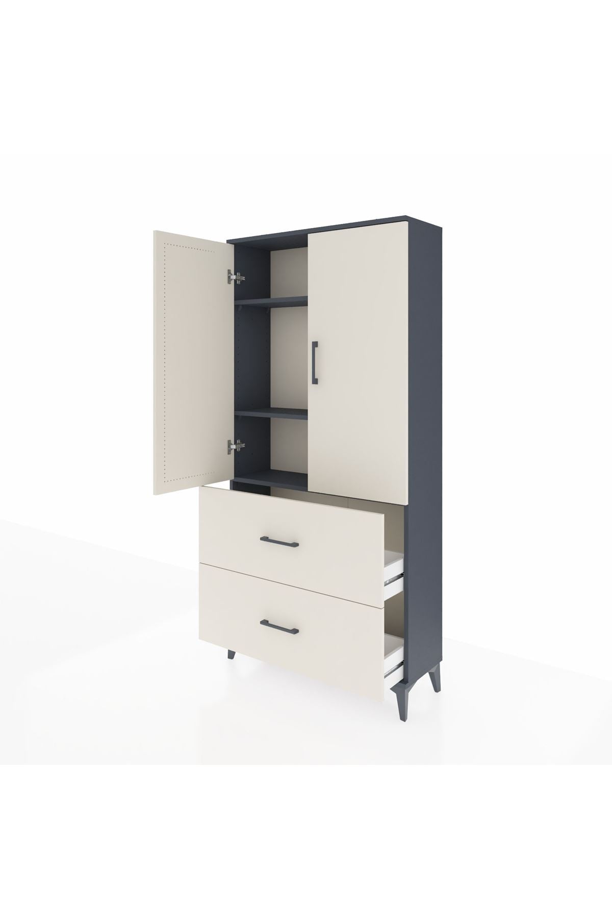 Arges Dolap 3 Raflı 2 Çekmeceli 2 Kapaklı 88x30x182 - S24M021V4A