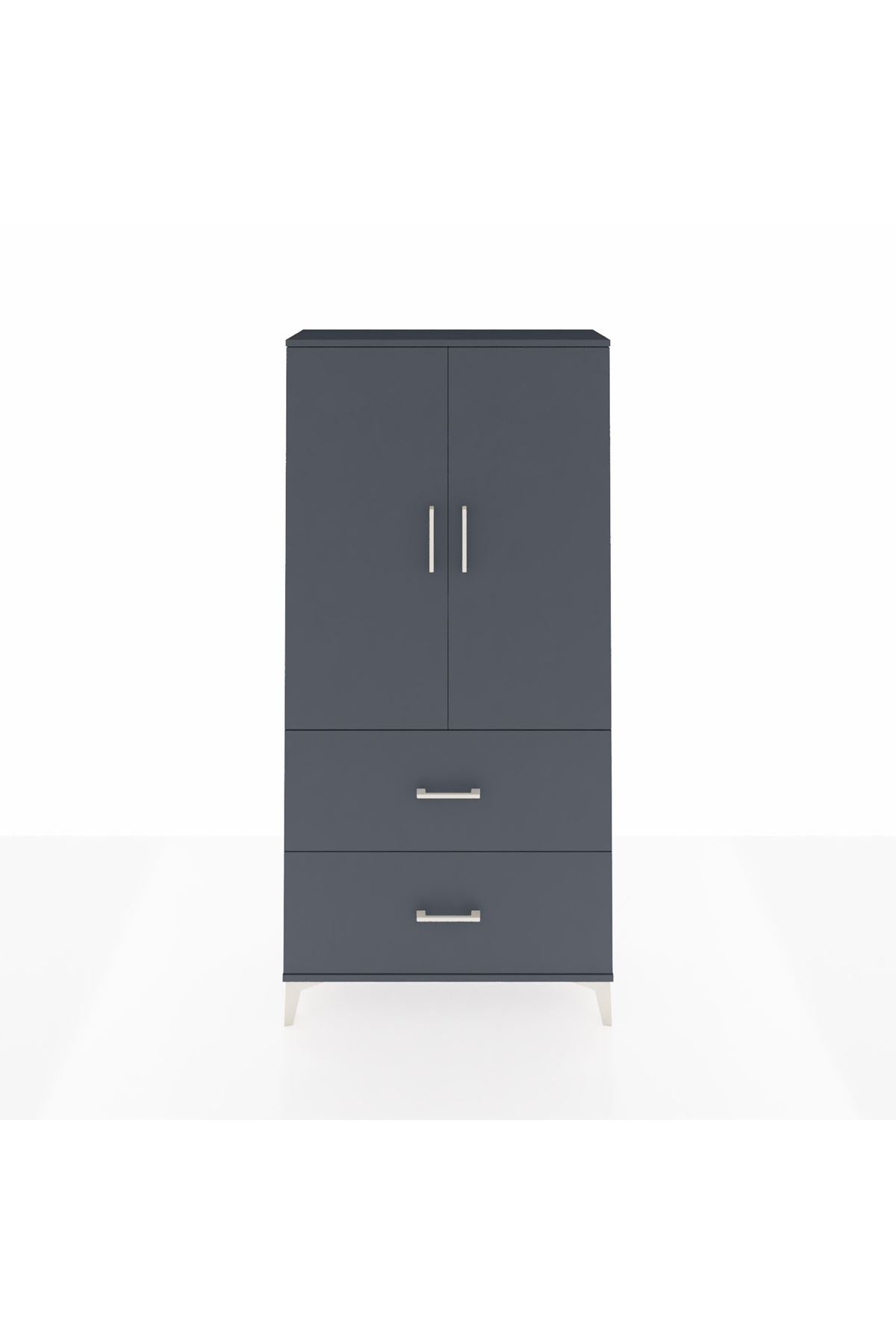 Arges Dolap 3 Raflı 2 Çekmeceli 2 Kapaklı 88x30x182 - S24M021V5A