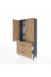 Arges Dolap 3 Raflı 2 Çekmeceli 2 Kapaklı 88x30x182 - S24M021V6A