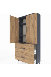 Arges Dolap 3 Raflı 2 Çekmeceli 2 Kapaklı 88x30x182 - S24M021V6A