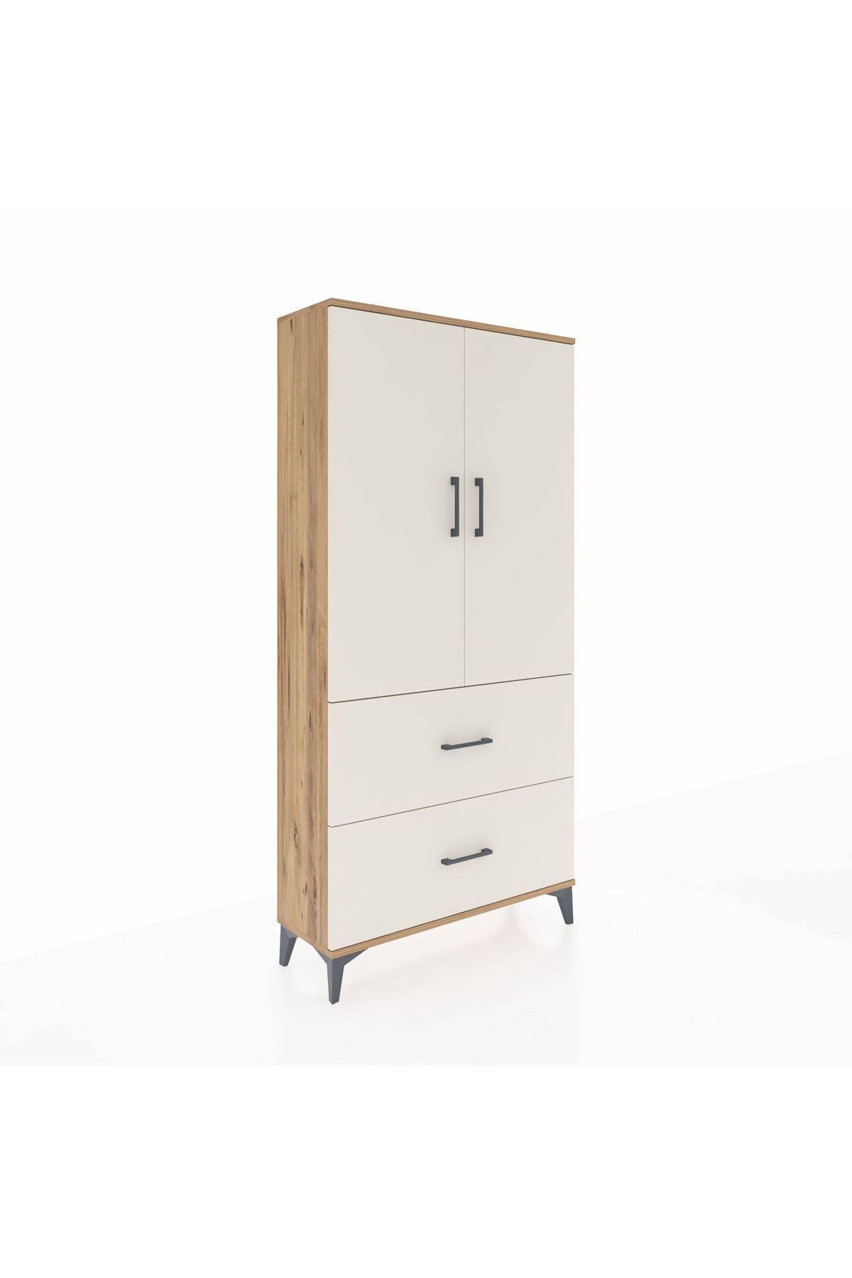 Arges Dolap 3 Raflı 2 Çekmeceli 2 Kapaklı 88x30x182 - S24M021V7A