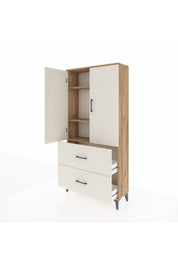 Arges Dolap 3 Raflı 2 Çekmeceli 2 Kapaklı 88x30x182 - S24M021V7A