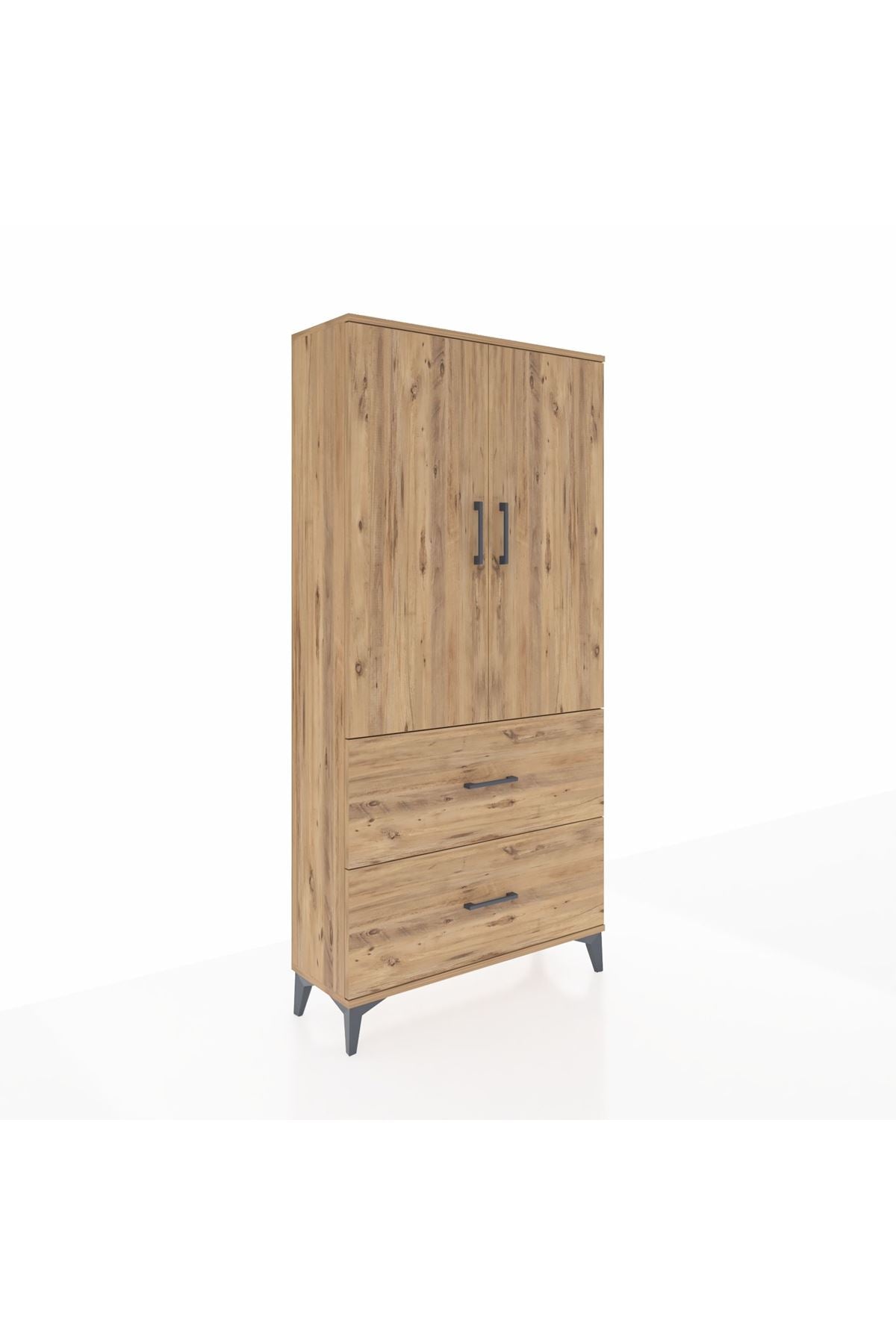 Arges Dolap 3 Raflı 2 Çekmeceli 2 Kapaklı 88x30x182 - S24M021V9A