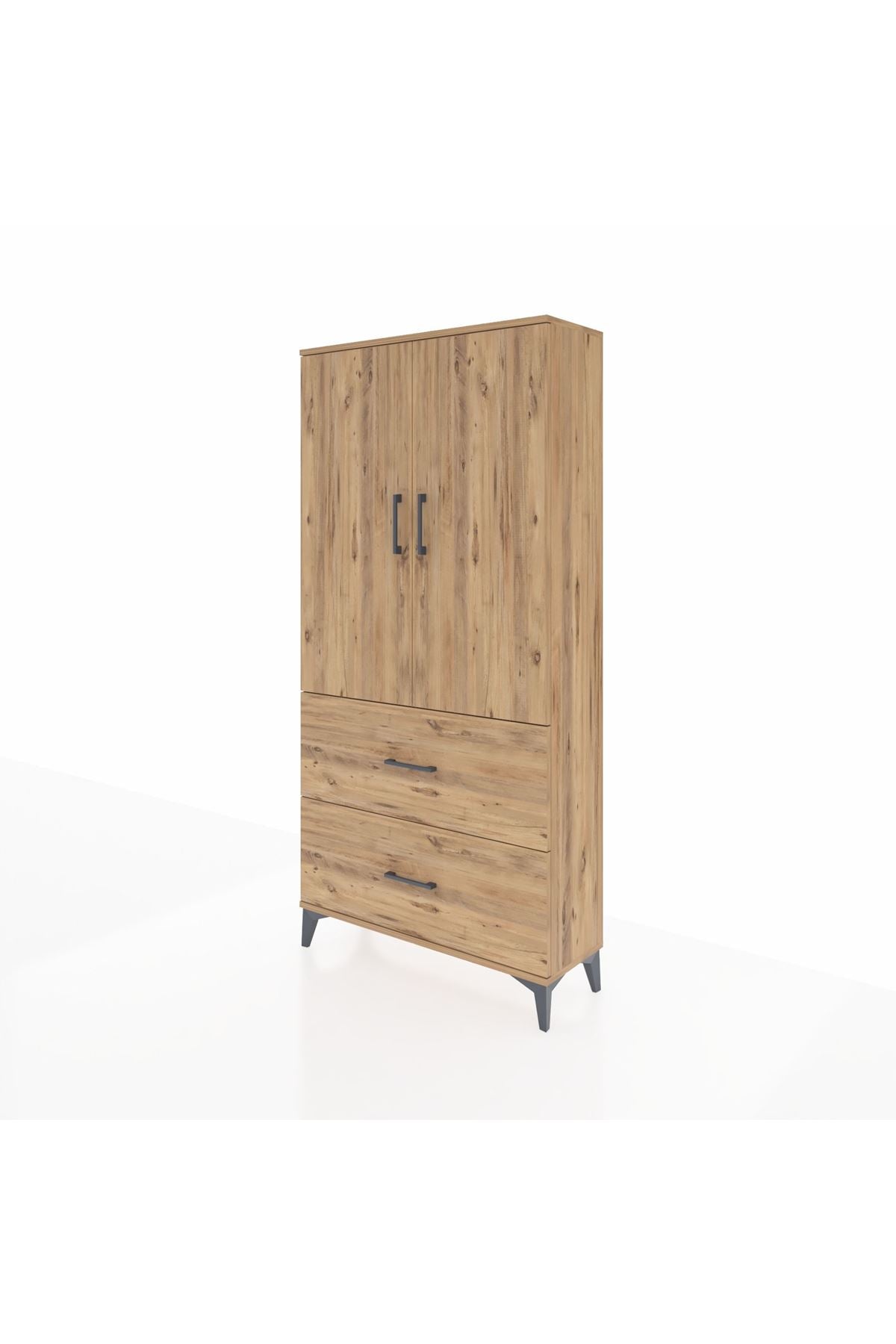Arges Dolap 3 Raflı 2 Çekmeceli 2 Kapaklı 88x30x182 - S24M021V9A