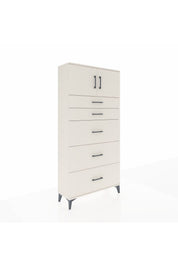 Arges Dolap Tek Raflı 5 Çekmeceli 2 Kapaklı 88x30x182 - S24M022V1A
