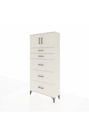 Arges Dolap Tek Raflı 5 Çekmeceli 2 Kapaklı 88x30x182 - S24M022V1A