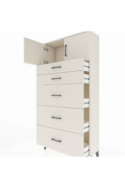 Arges Dolap Tek Raflı 5 Çekmeceli 2 Kapaklı 88x30x182 - S24M022V1A