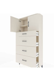 Arges Dolap 2 Raflı 4 Çekmeceli 2 Kapaklı 88x30x182 - S24M023V1A