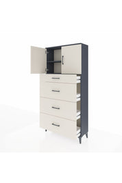 Arges Dolap 2 Raflı 4 Çekmeceli 2 Kapaklı 88x30x182 - S24M023V4A