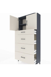 Arges Dolap 2 Raflı 4 Çekmeceli 2 Kapaklı 88x30x182 - S24M023V4A