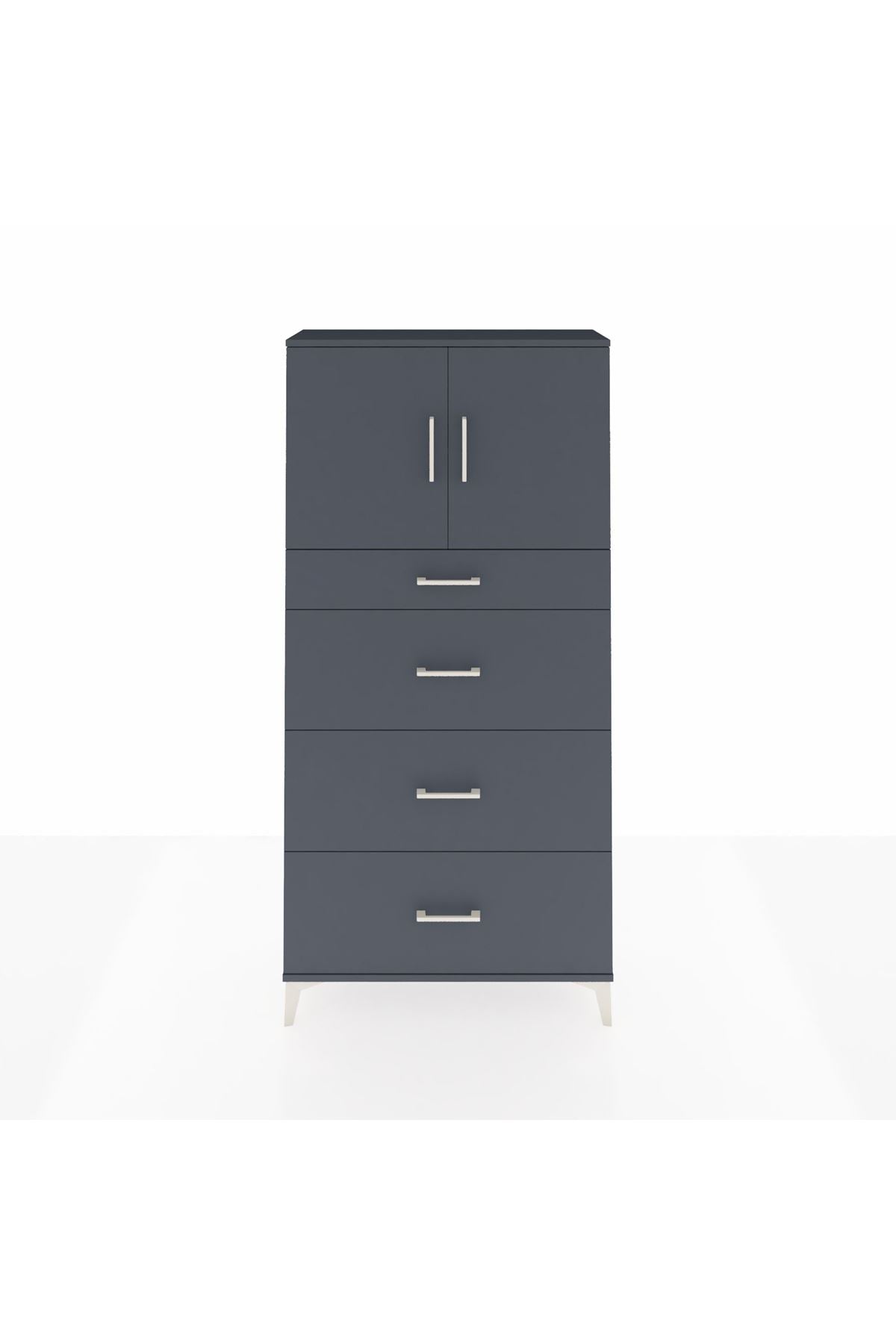 Arges Dolap 2 Raflı 4 Çekmeceli 2 Kapaklı 88x30x182 - S24M023V5A