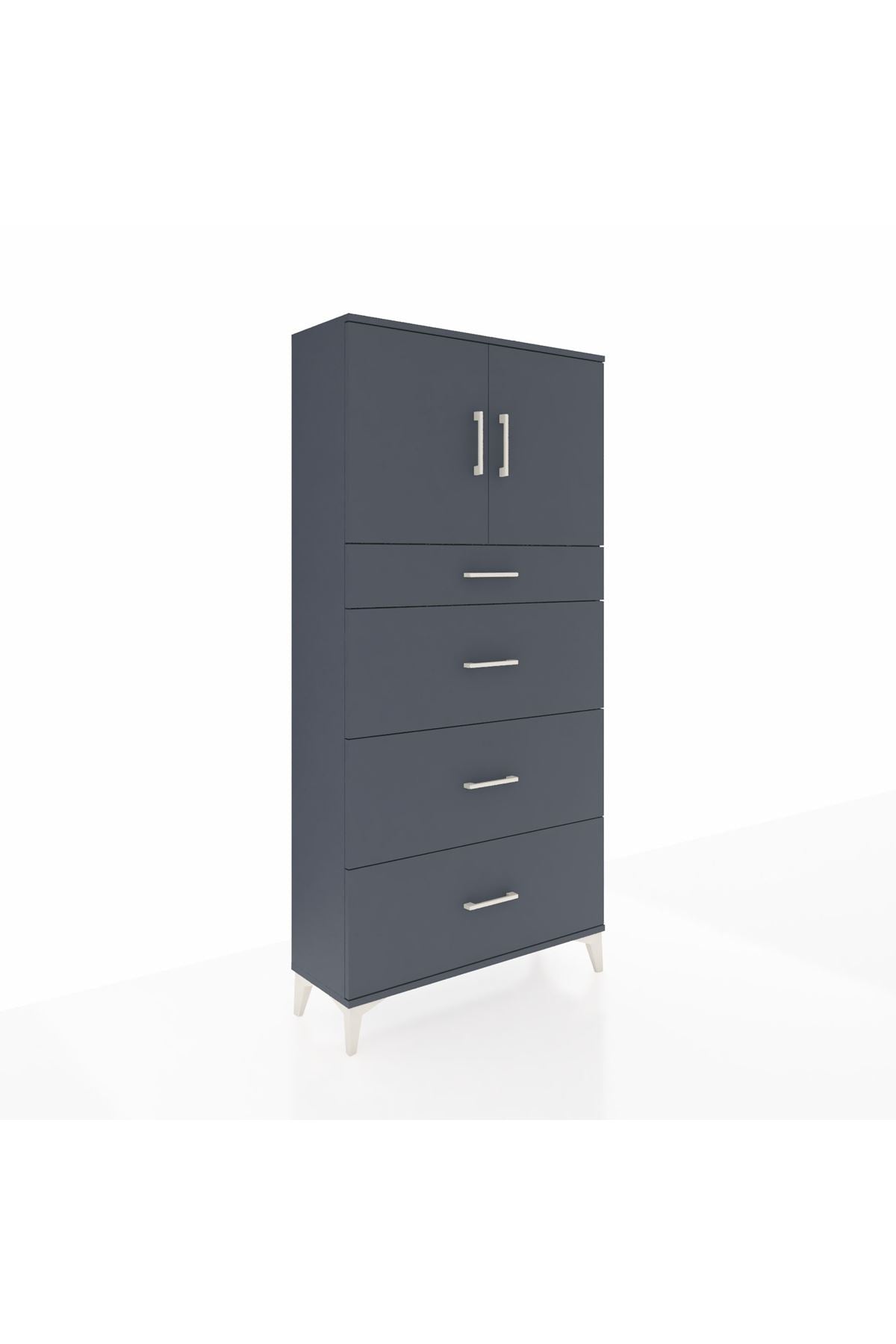Arges Dolap 2 Raflı 4 Çekmeceli 2 Kapaklı 88x30x182 - S24M023V5A