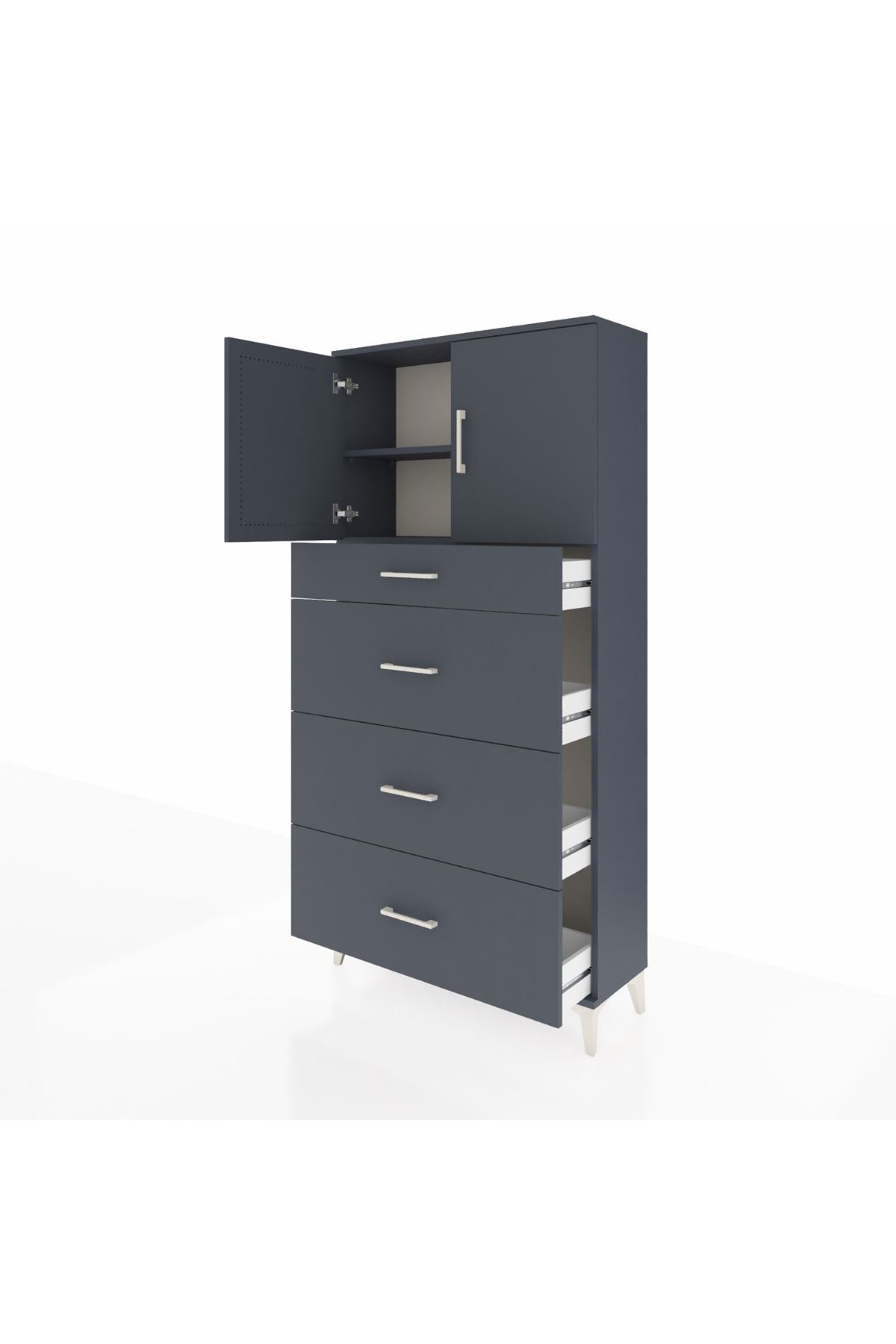 Arges Dolap 2 Raflı 4 Çekmeceli 2 Kapaklı 88x30x182 - S24M023V5A
