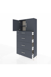 Arges Dolap 2 Raflı 4 Çekmeceli 2 Kapaklı 88x30x182 - S24M023V5A