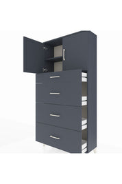 Arges Dolap 2 Raflı 4 Çekmeceli 2 Kapaklı 88x30x182 - S24M023V5A