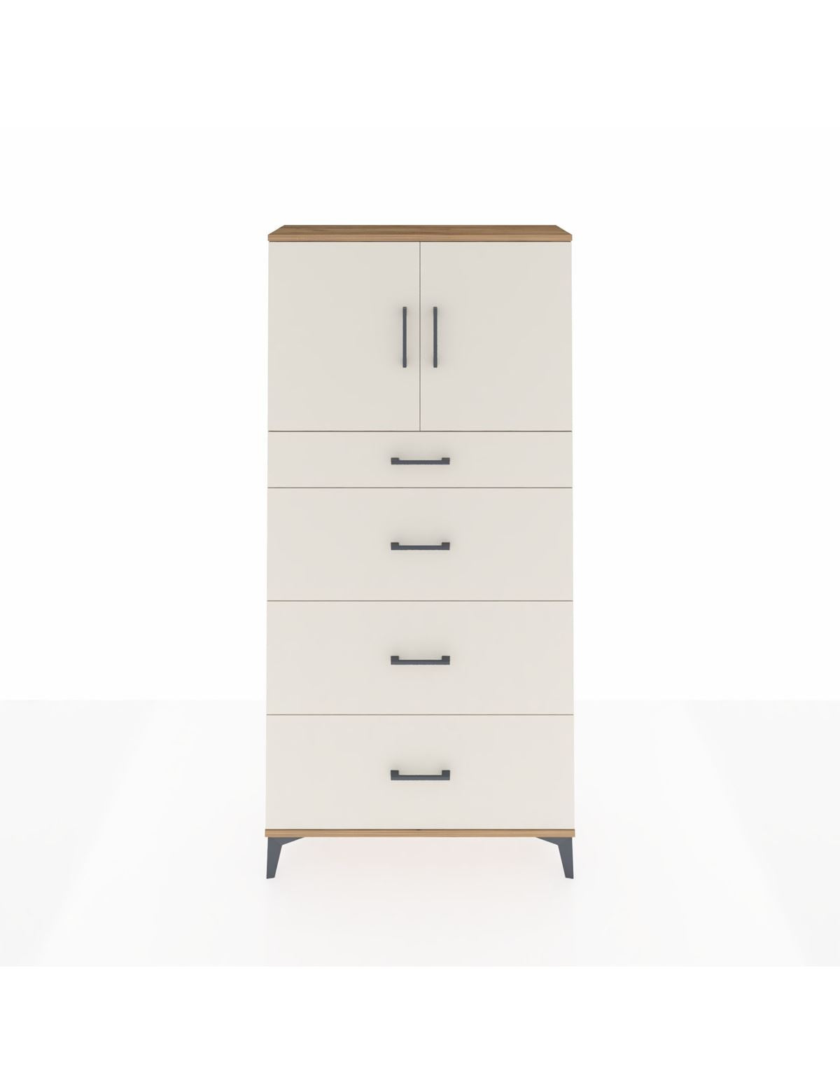 Arges Dolap 2 Raflı 4 Çekmeceli 2 Kapaklı 88x30x182 - S24M023V7A