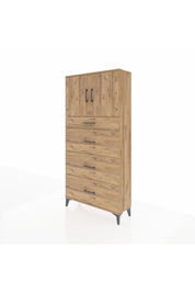 Arges Dolap 2 Raflı 4 Çekmeceli 2 Kapaklı 88x30x182 - S24M023V9A