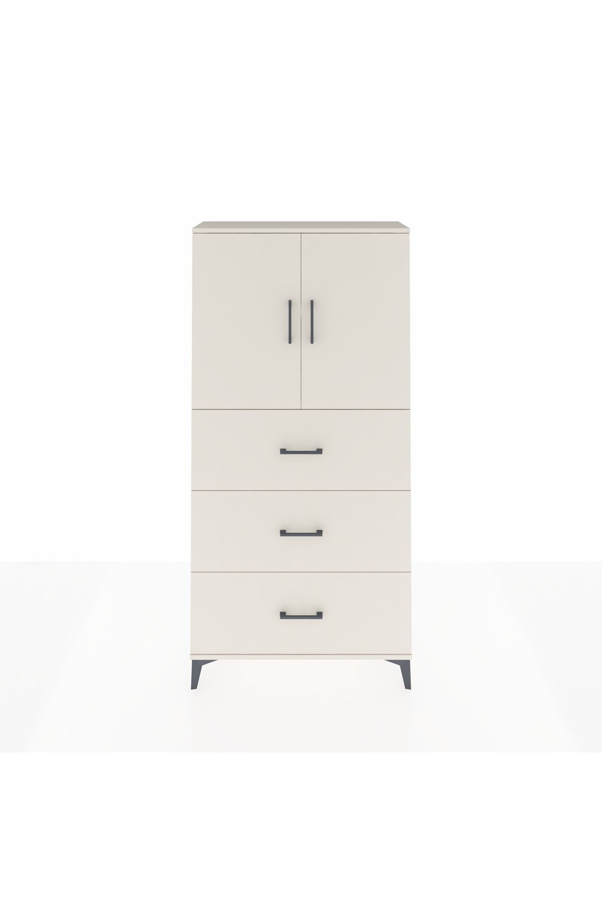 Arges Dolap 2 Raflı 3 Çekmeceli 2 Kapaklı 88x30x182 - S24M024V1A